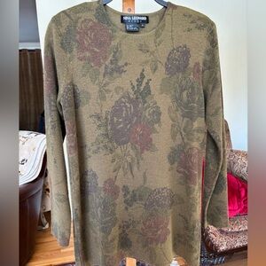 Nina Leonard Olive Knit Sweater